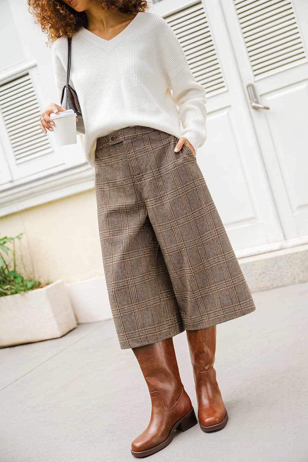 Change of Plans Plaid Culotte Pants