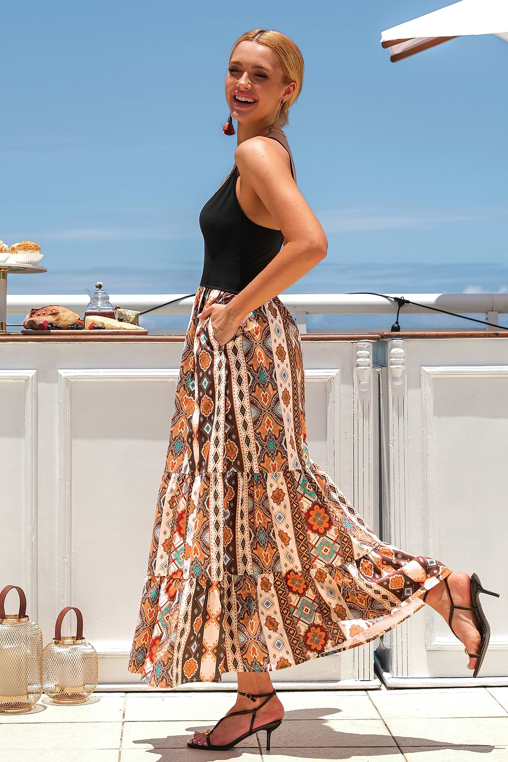 Vestido largo bohemio provenzal