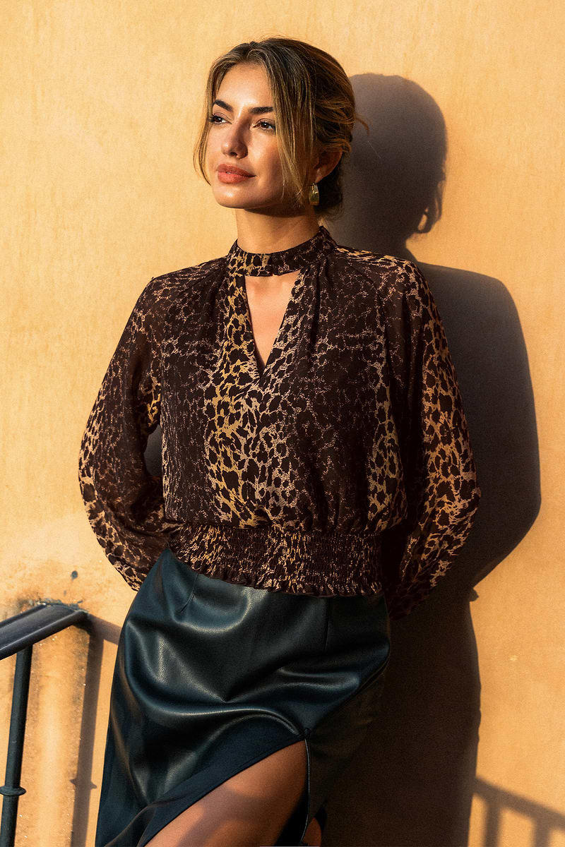Full Volume Leopard Blouse