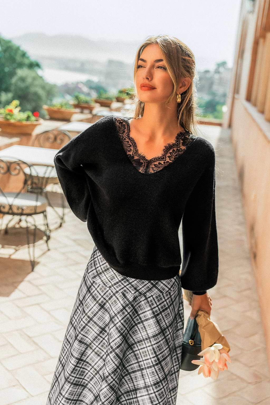 Handle With Care Black Sweater