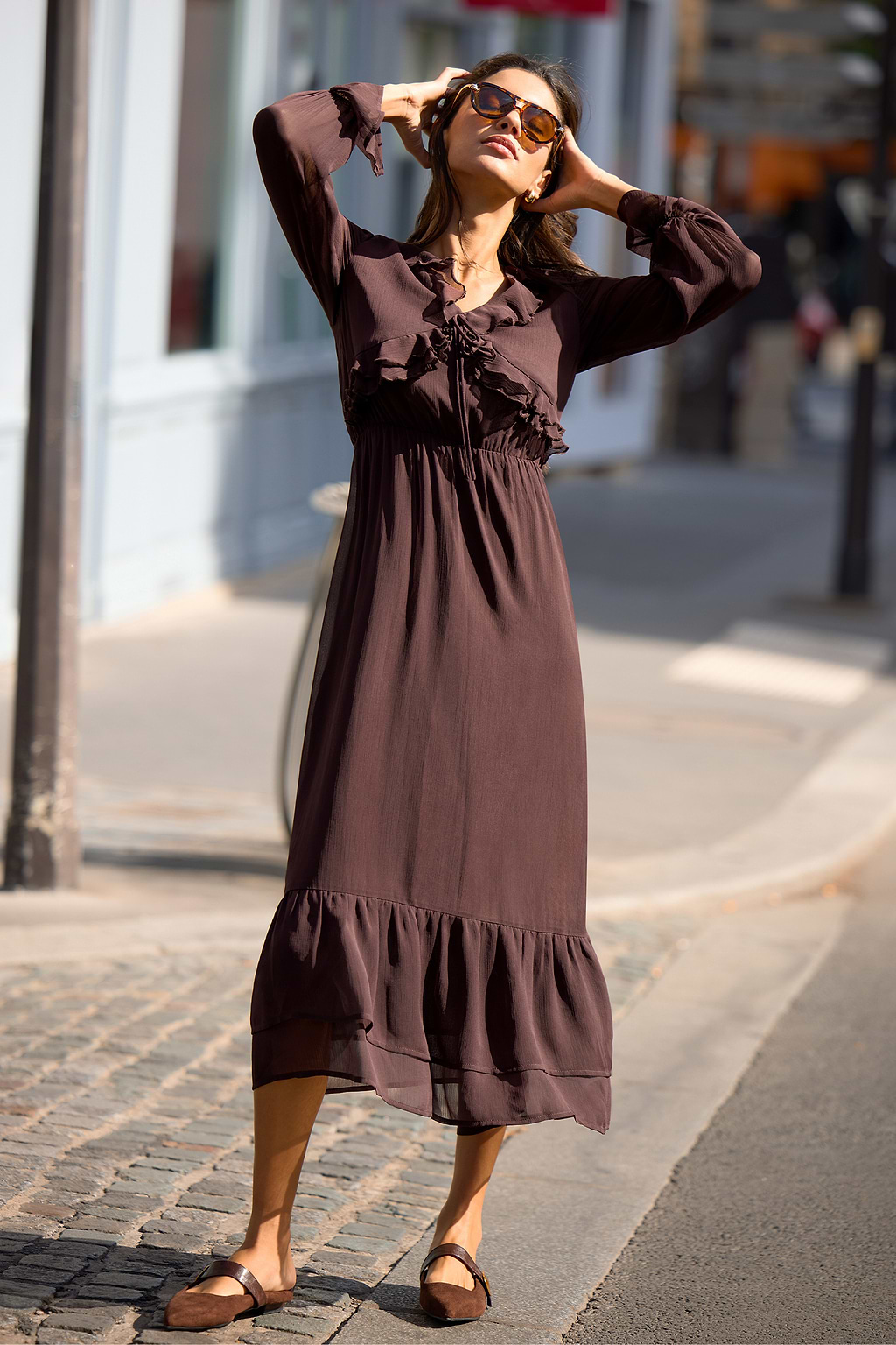 Country Air Brown Maxi Dress