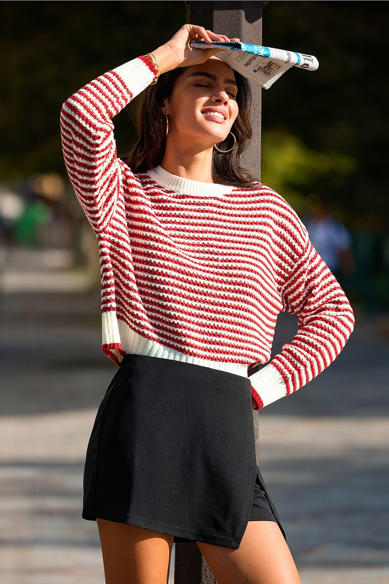 Cross the Line Striped Jumper