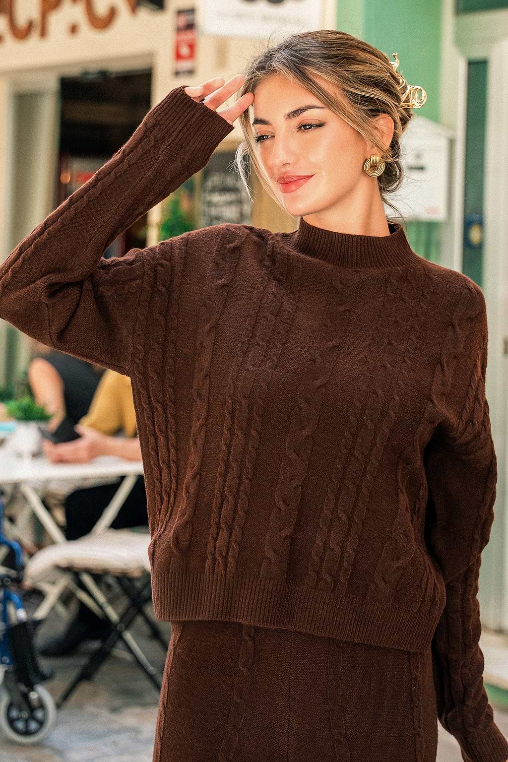 Up Close Brown Sweater