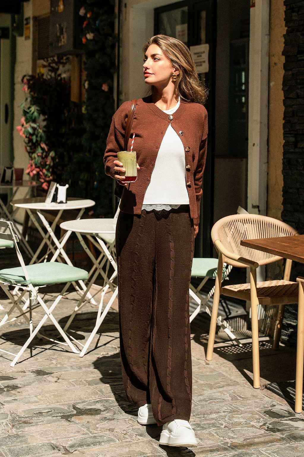 Cozy as Can Be Brown Knit Pants