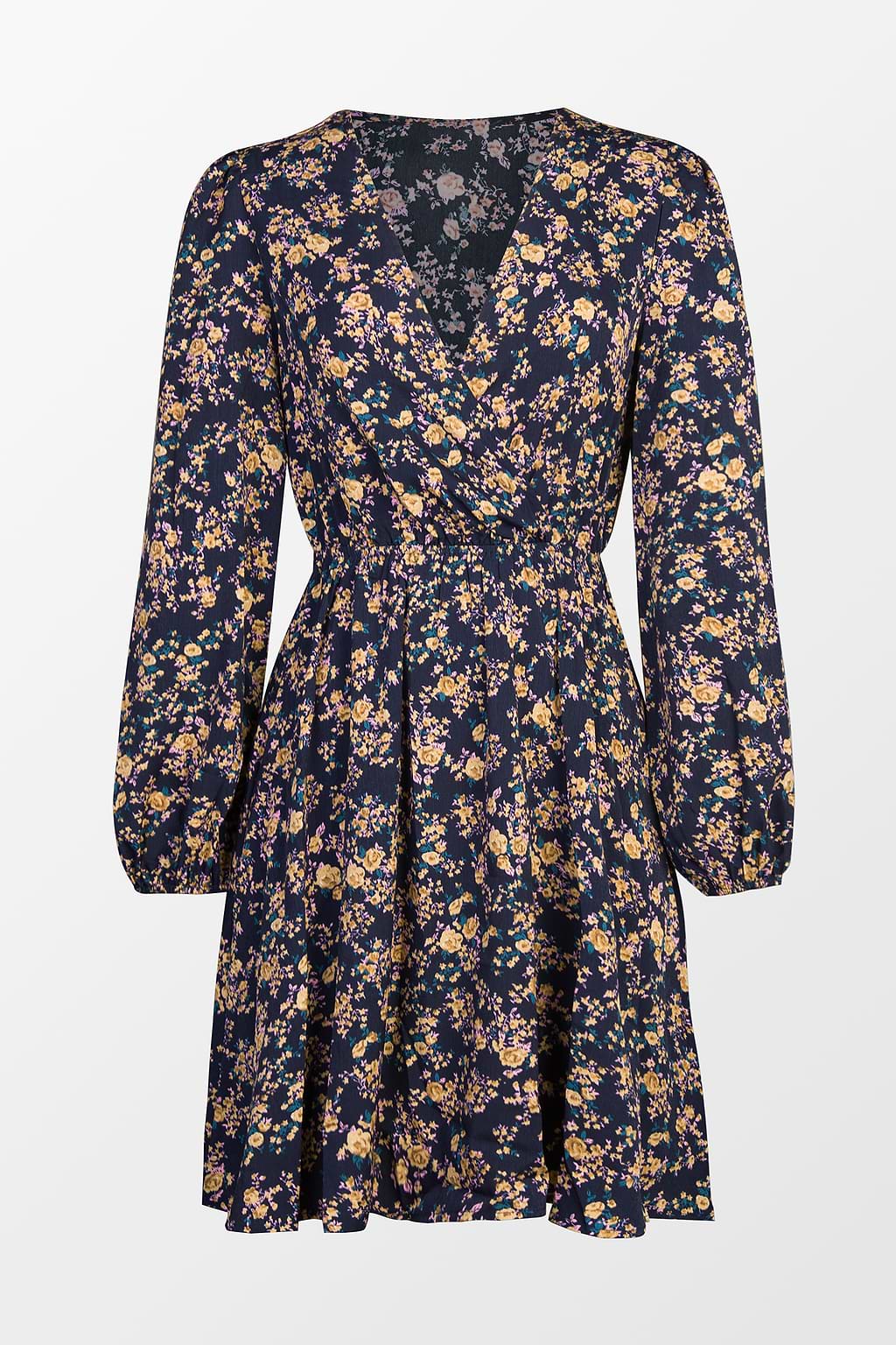 Alison Ditsy Floral Peasant Sleeve Mini Dress