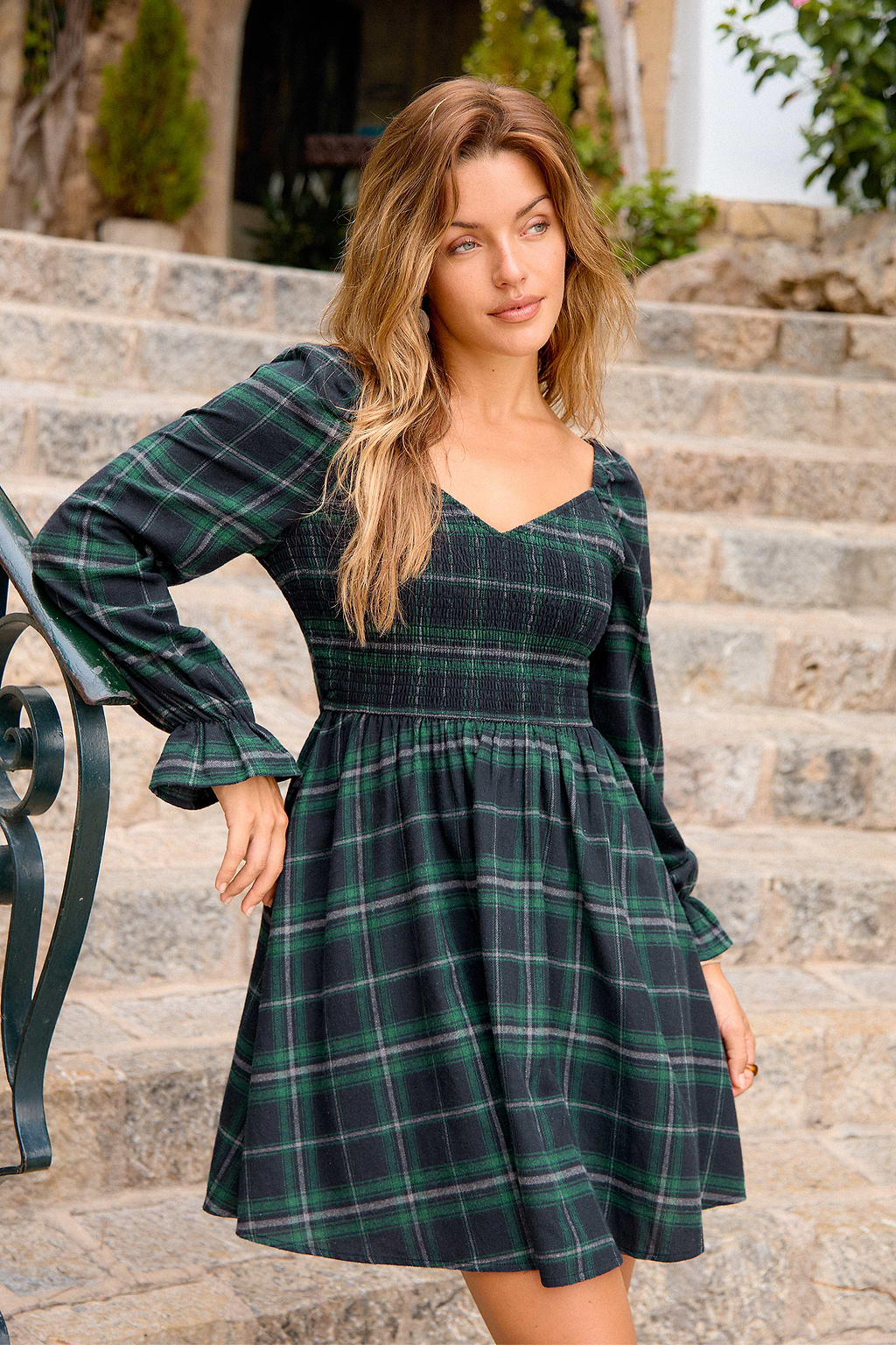 Worth Noting Plaid Mini Dress
