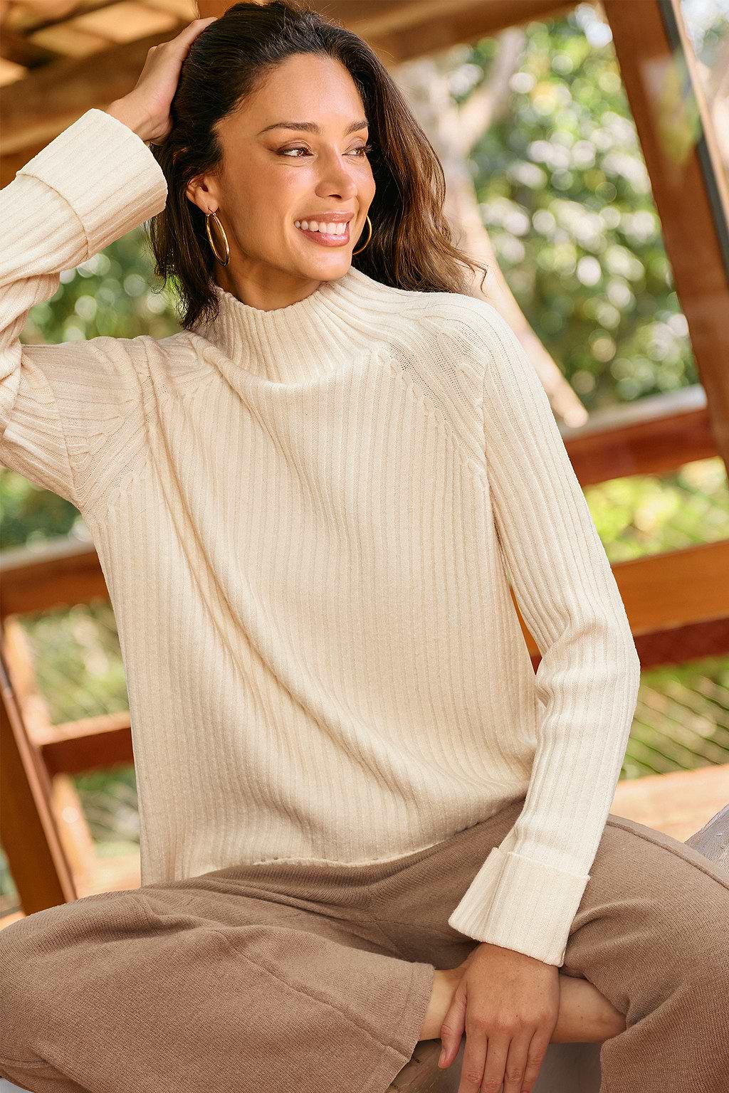 Out for Tea Beige Sweater