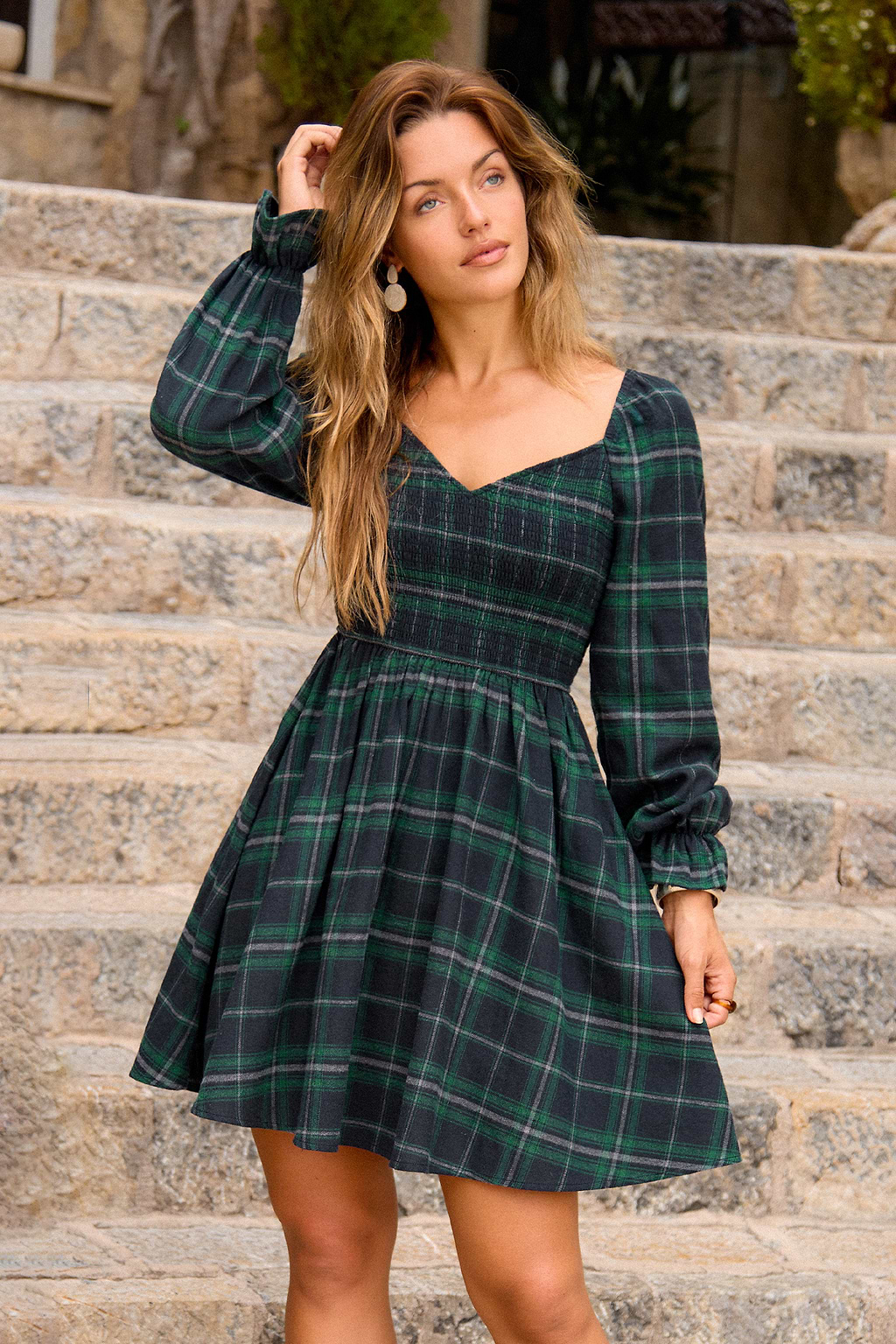 Worth Noting Plaid Mini Dress