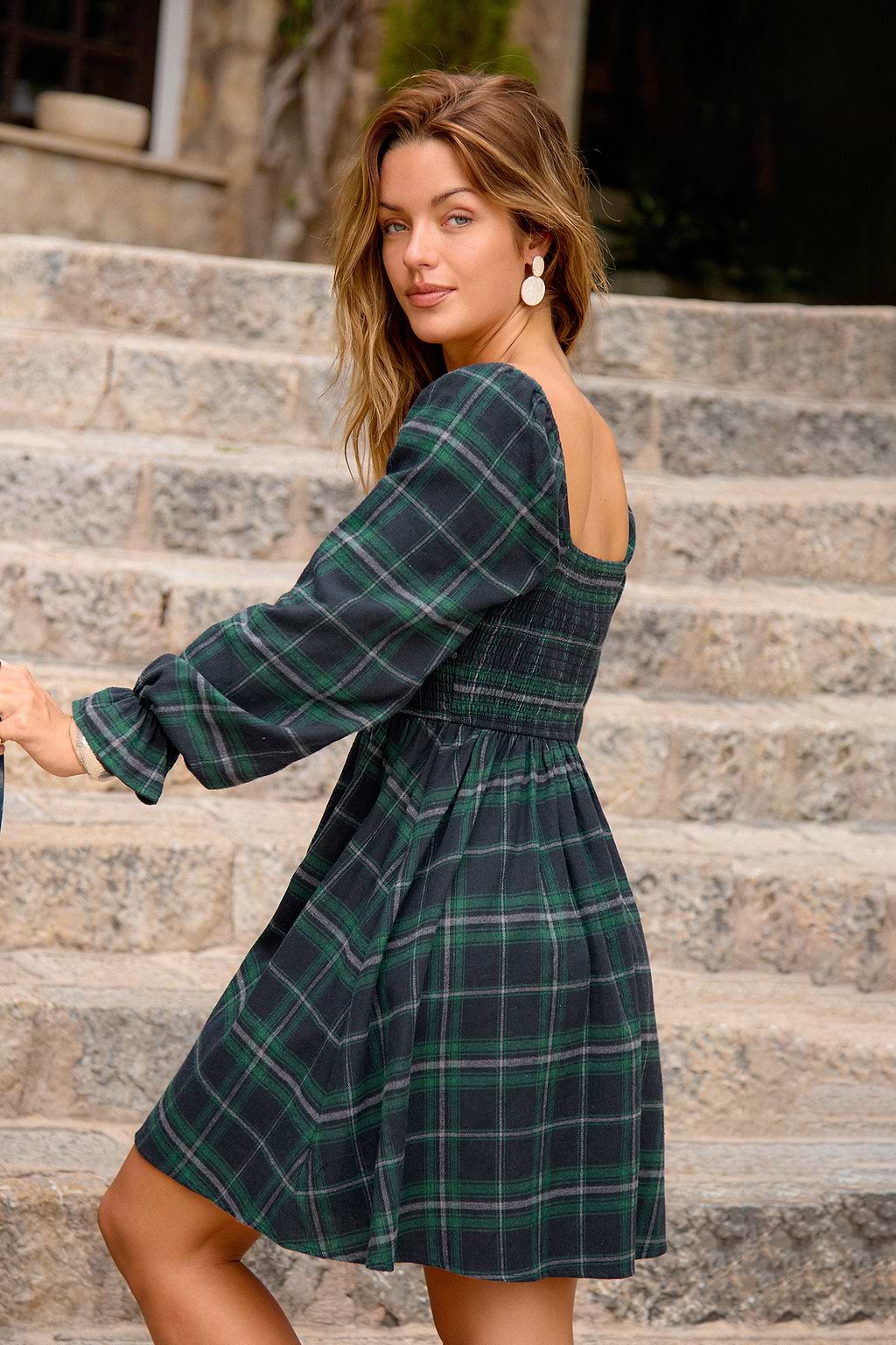 Worth Noting Plaid Mini Dress