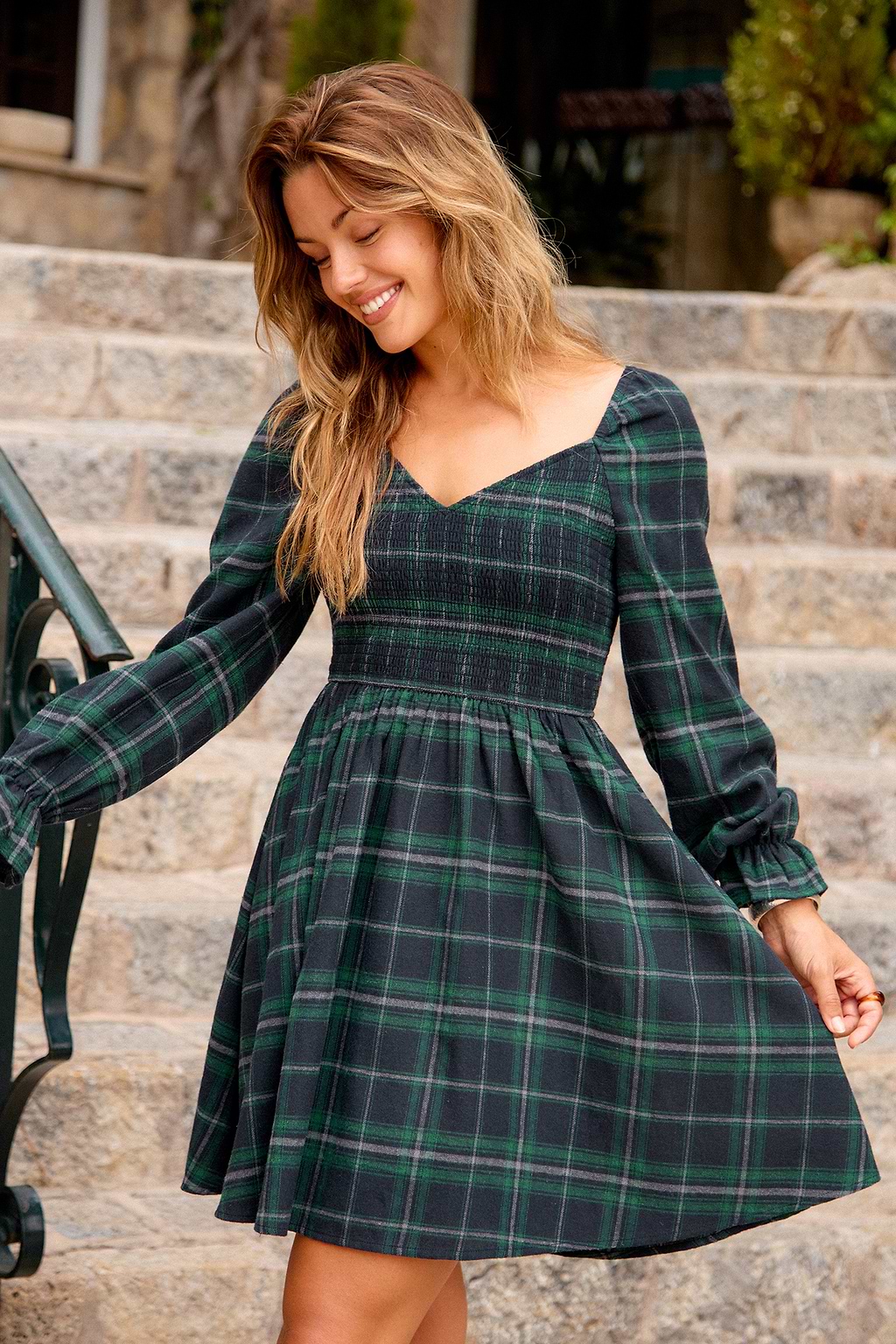 Worth Noting Plaid Mini Dress