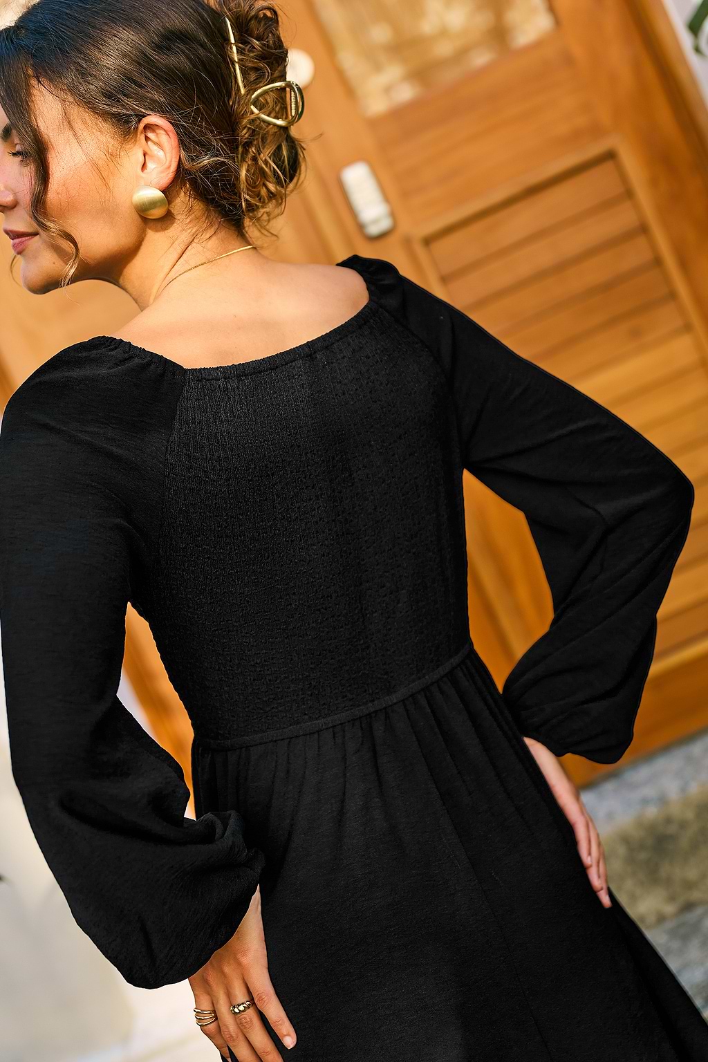 Vestido largo negro Rosemary