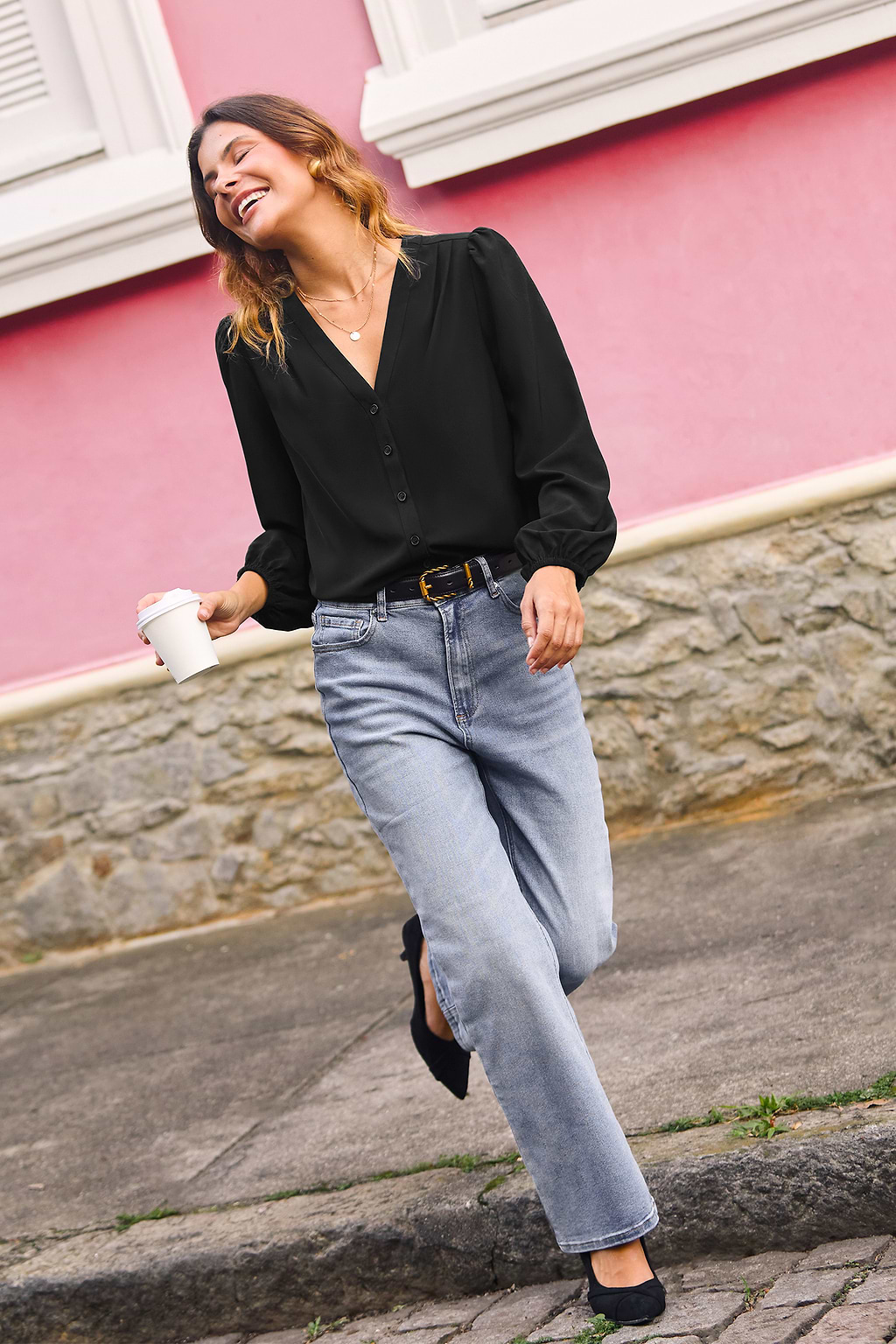 In the Know Black Blouse