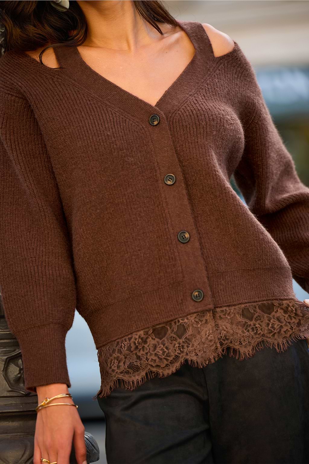 City Block Brown Cardigan