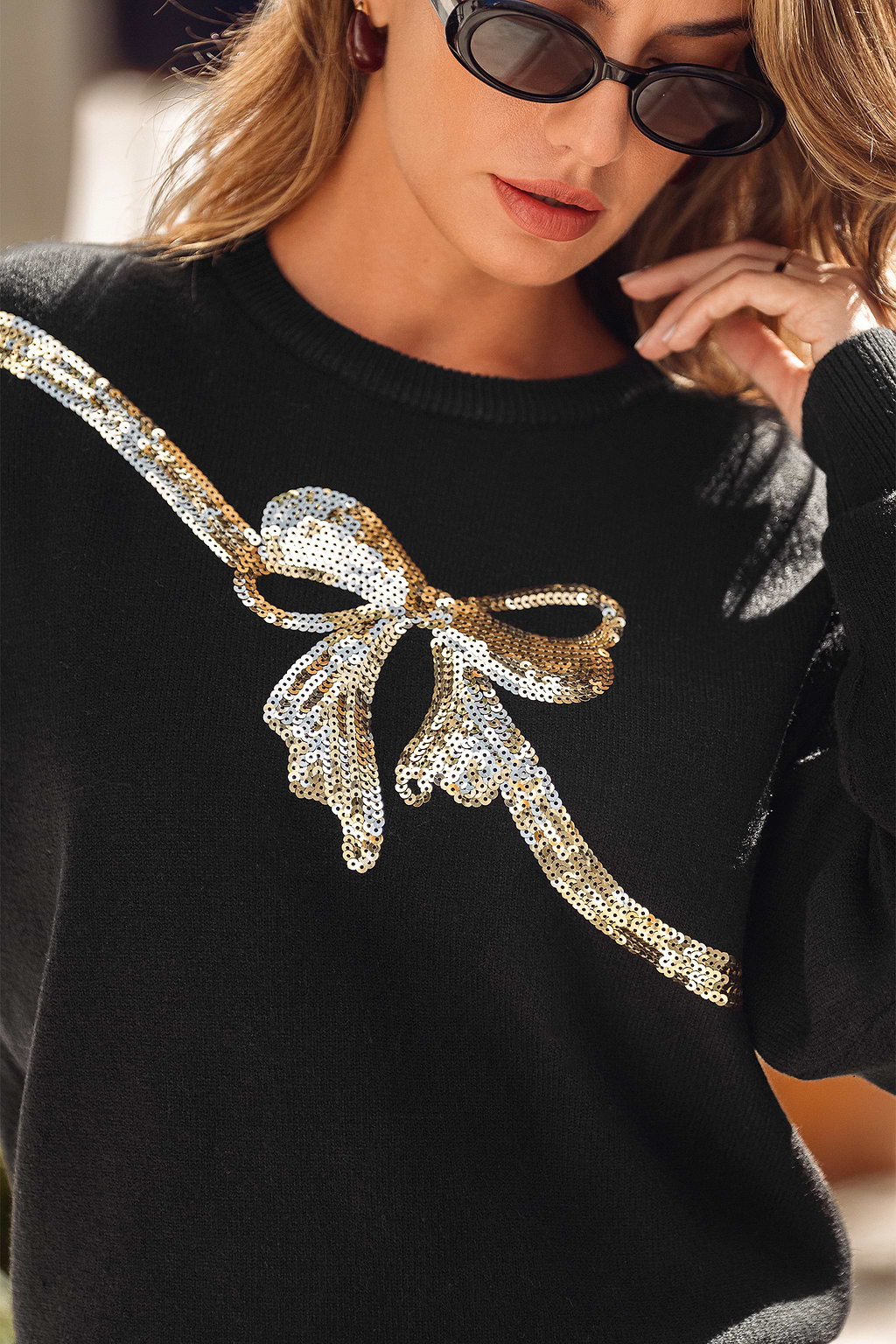 Maglione con paillettes Champagne Hour