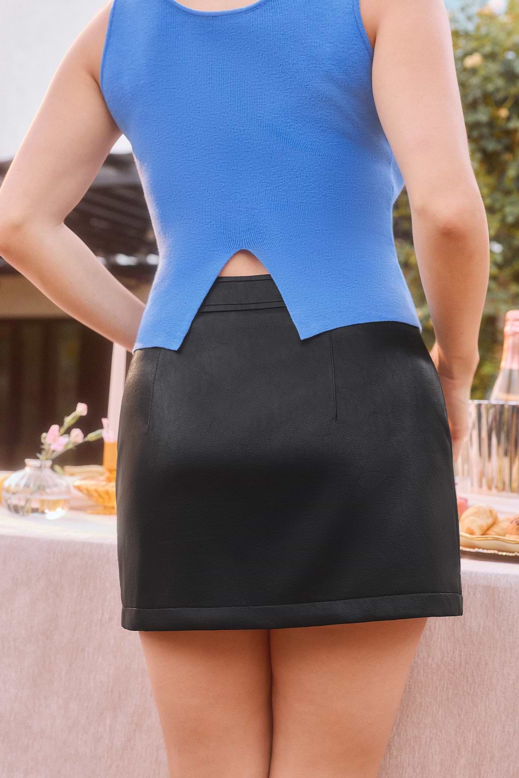 Neon Night Faux Leather Mini Skirt