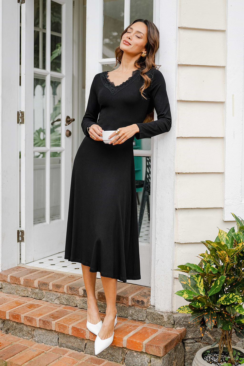 In Too Deep Black Midi Dress