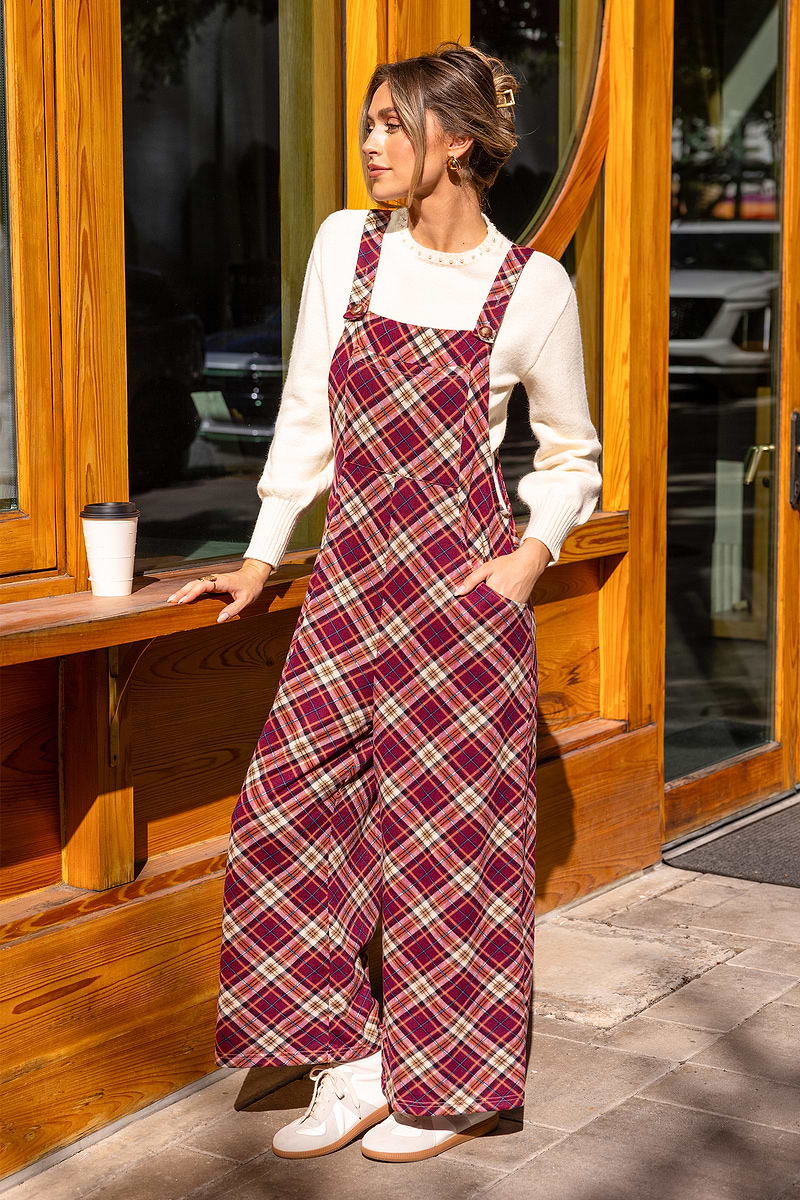 One for the Books Plaid Overalls