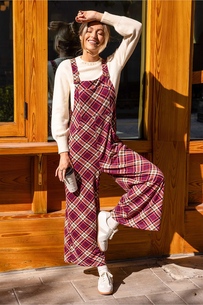 One for the Books Plaid Overalls