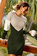 Mixed Signals Colorblock Mini Sweater Dress