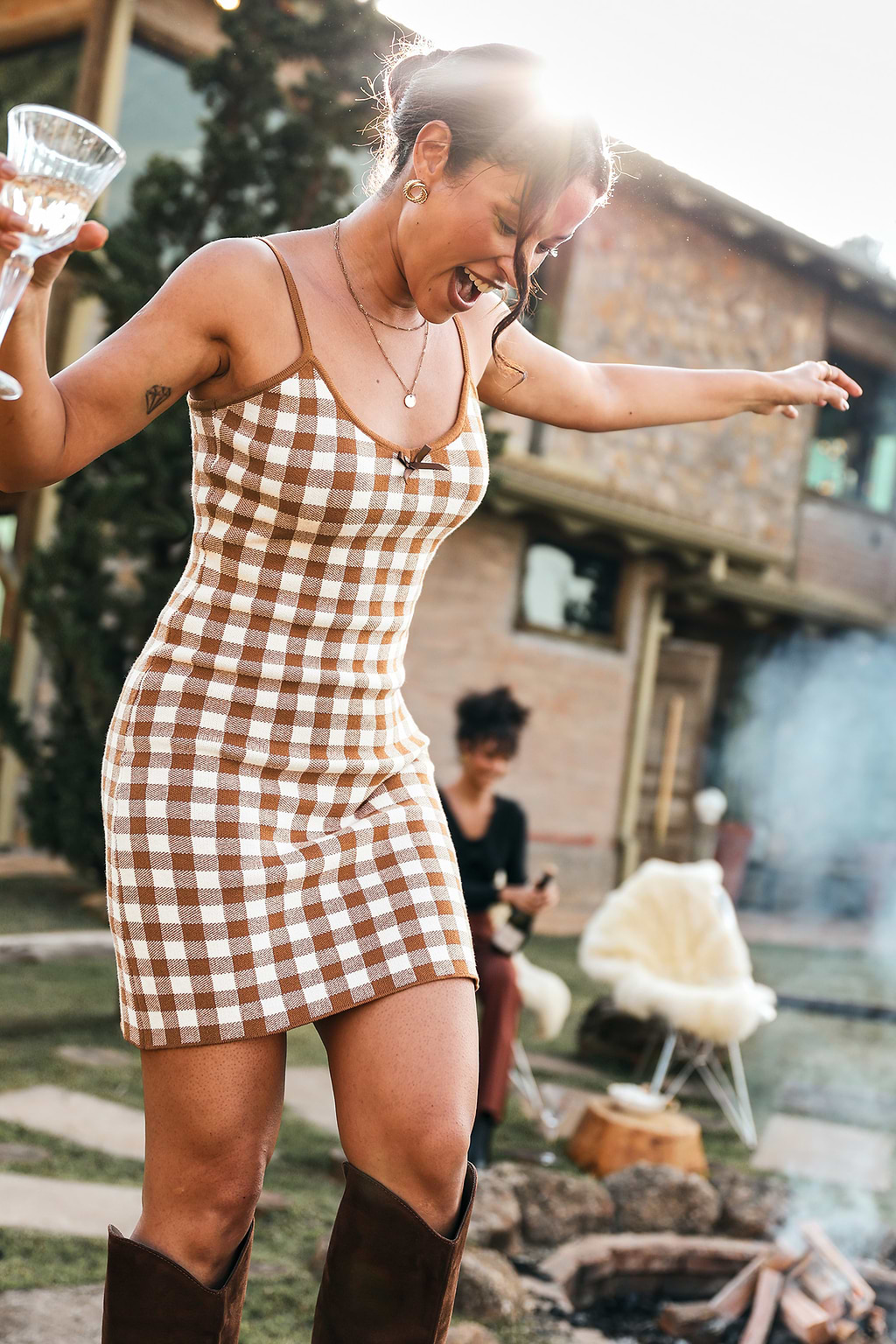 Down the Road Gingham Mini Dress