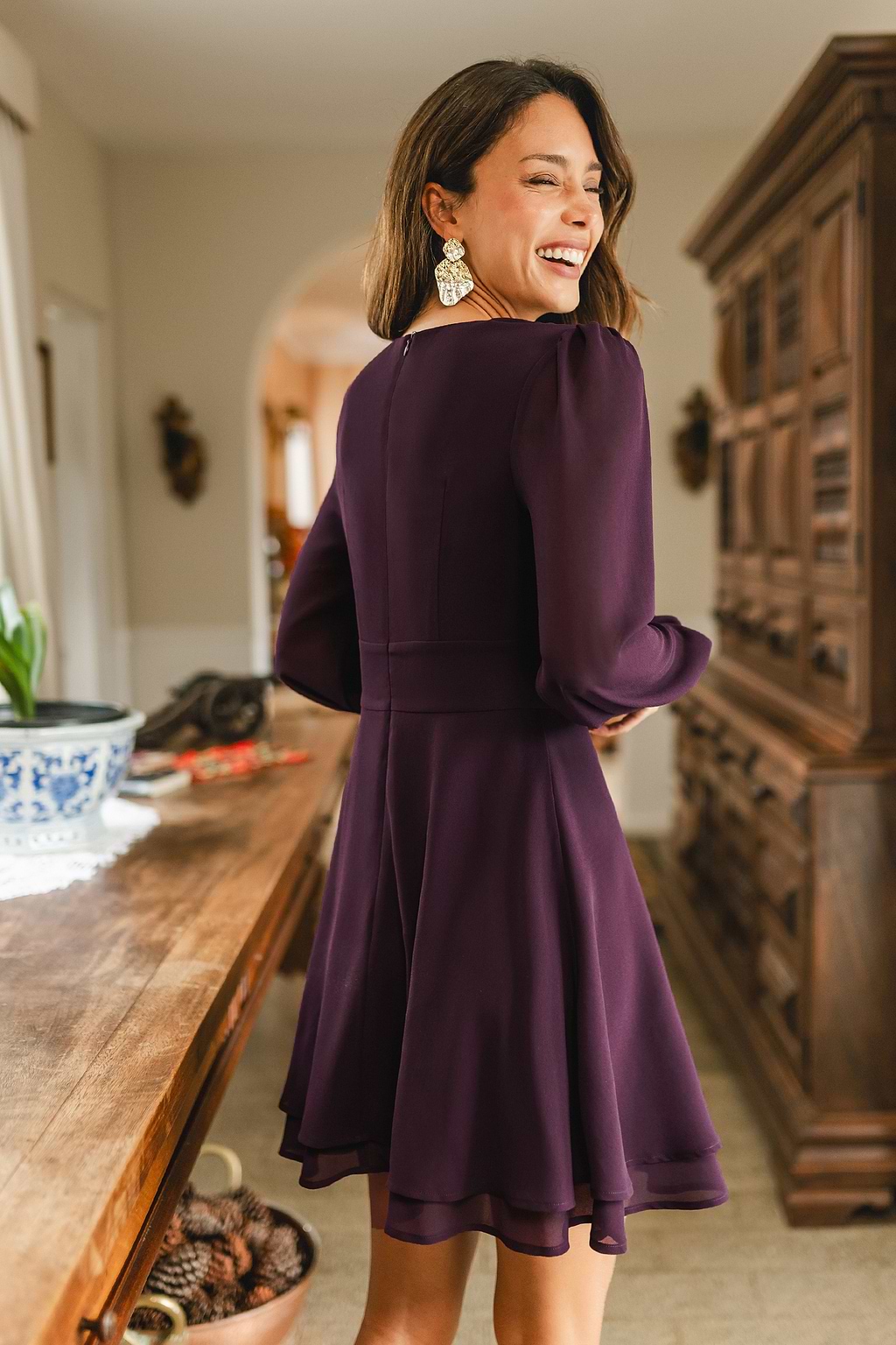 Easy on the Eyes Purple Mini Dress