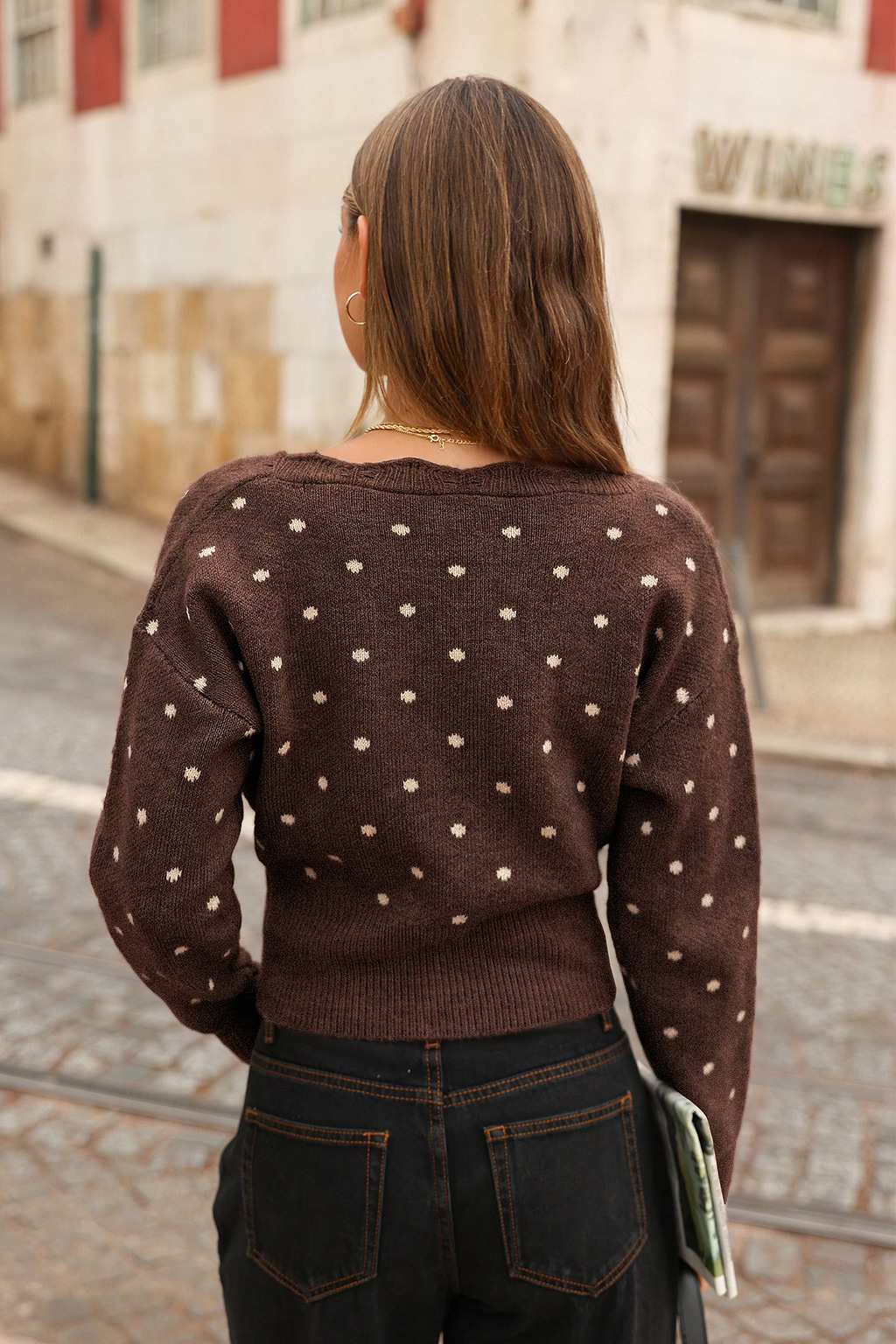Dressed to the Nines Polka Dot Sweater