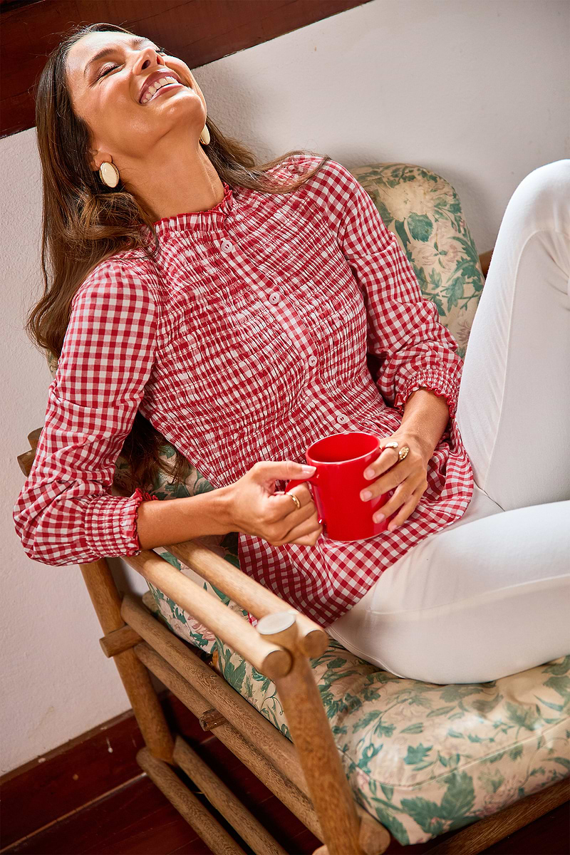 Lovely as Ever Gingham Blouse