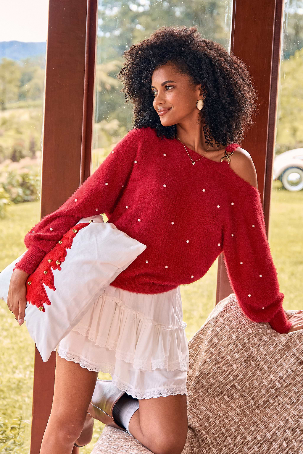 Maglione rosso soffice