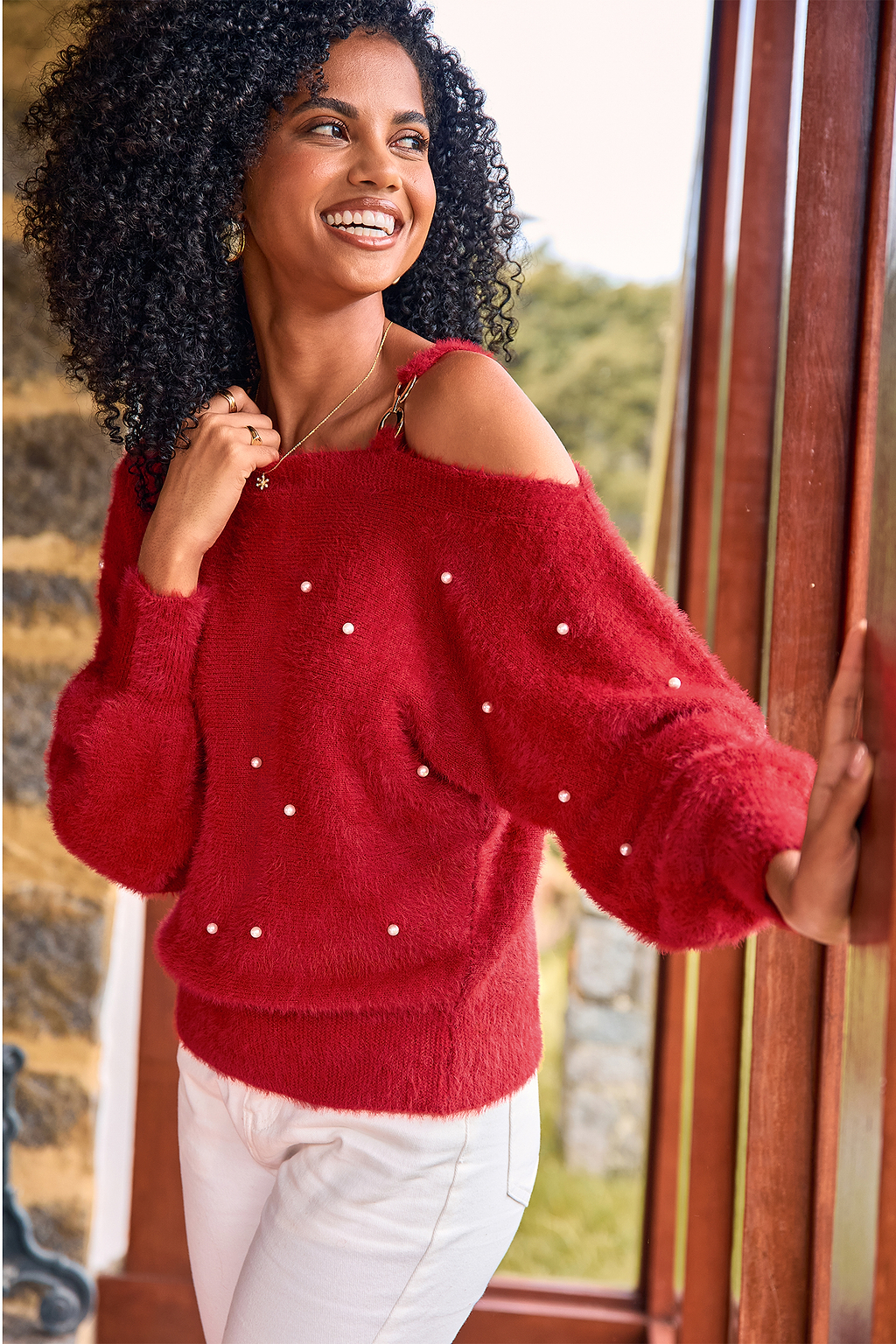 Maglione rosso soffice
