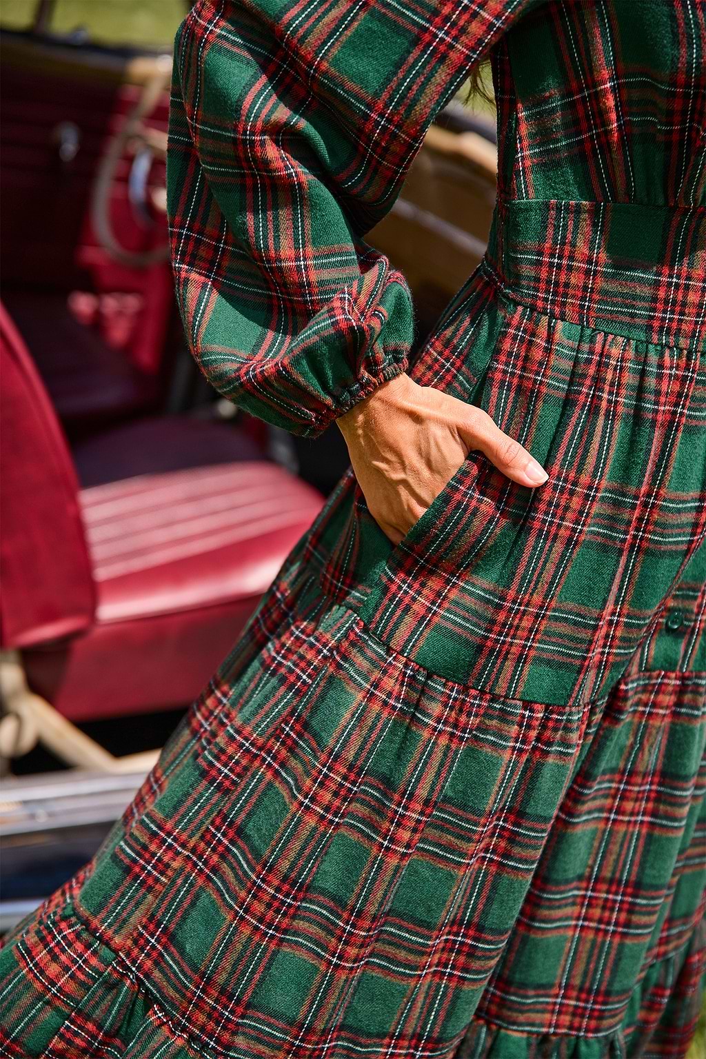 Fall Charm Plaid Maxi Dress