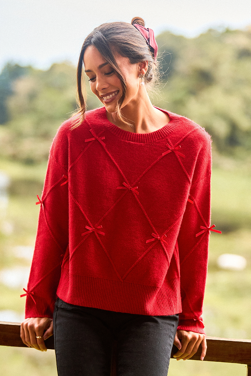 Bow Revival Red Sweater