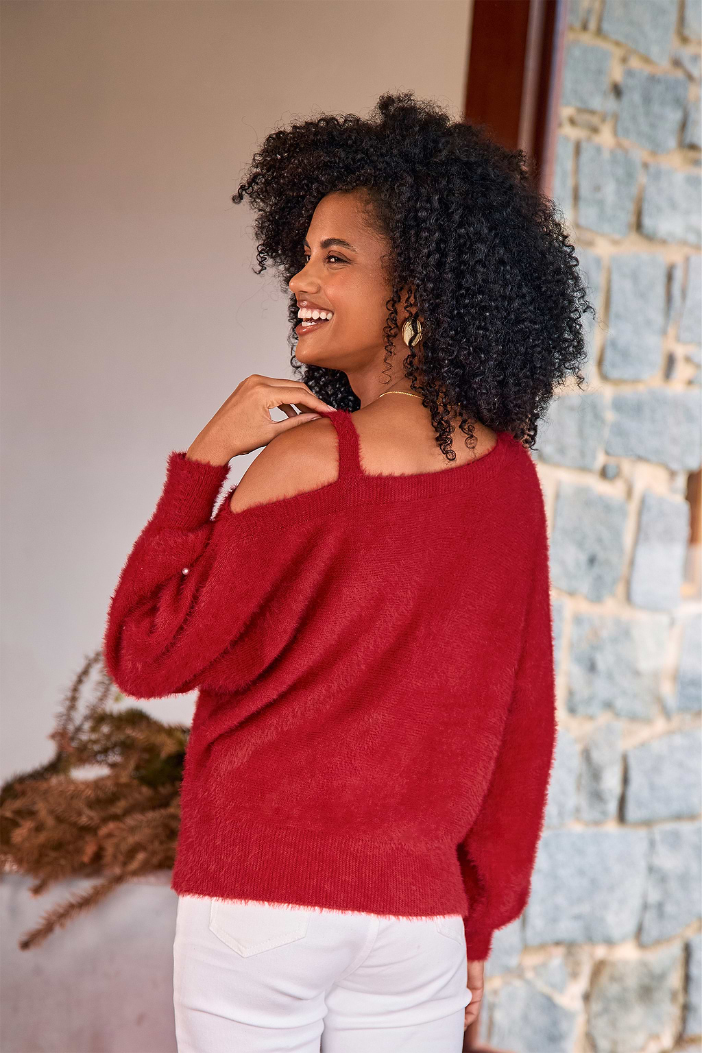 Maglione rosso soffice
