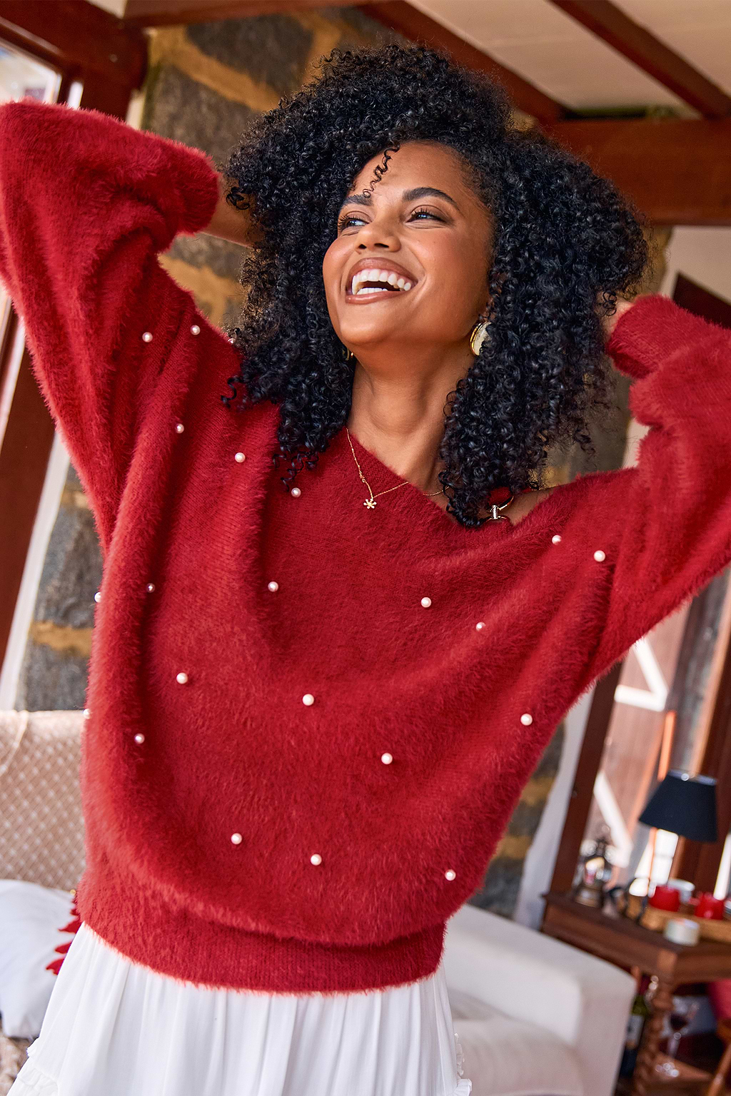 Maglione rosso soffice