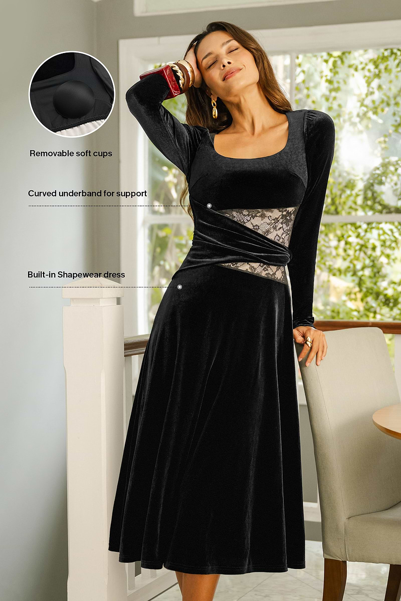 Nocturne Black Midi Dress