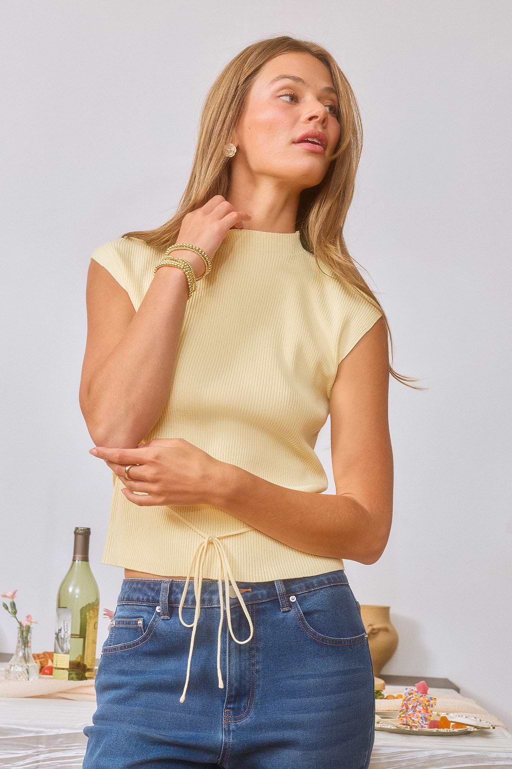 Cheers to That Yellow Knit Top