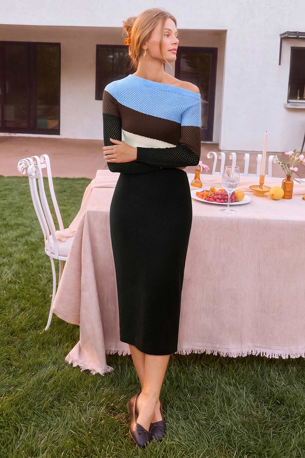 On the Horizon Striped Midi Dress