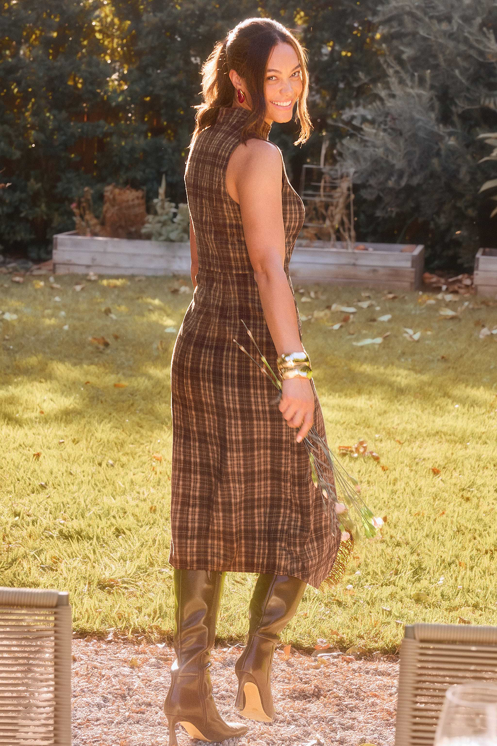 New Tradition Plaid Maxi Dress