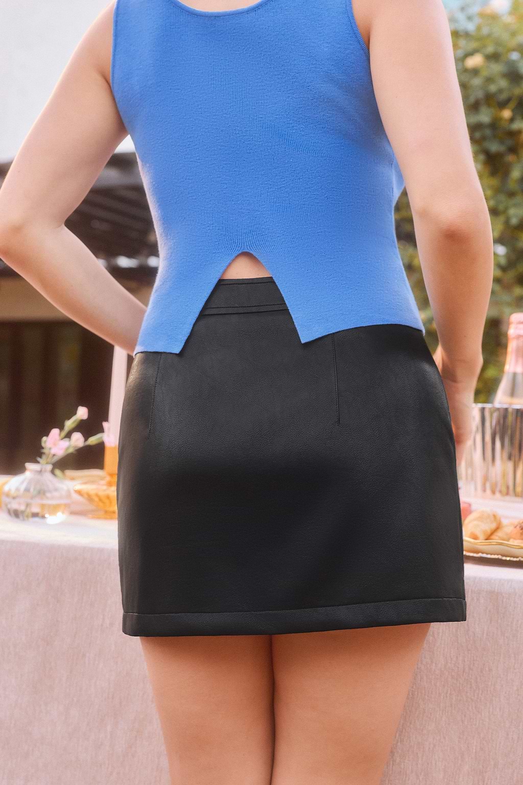 Neon Night Faux Leather Mini Skirt