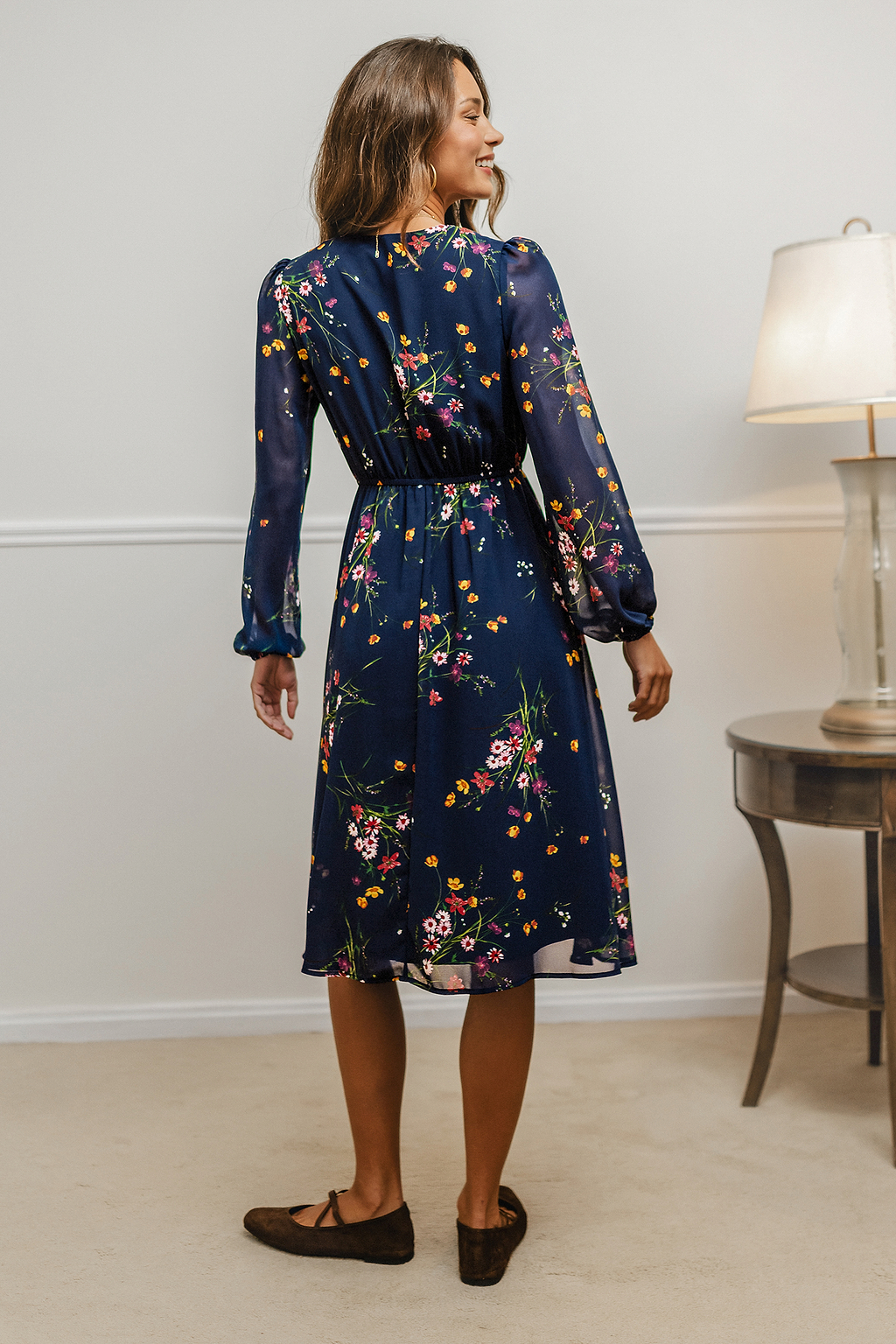 Born to Wander Floral Midi Dress
