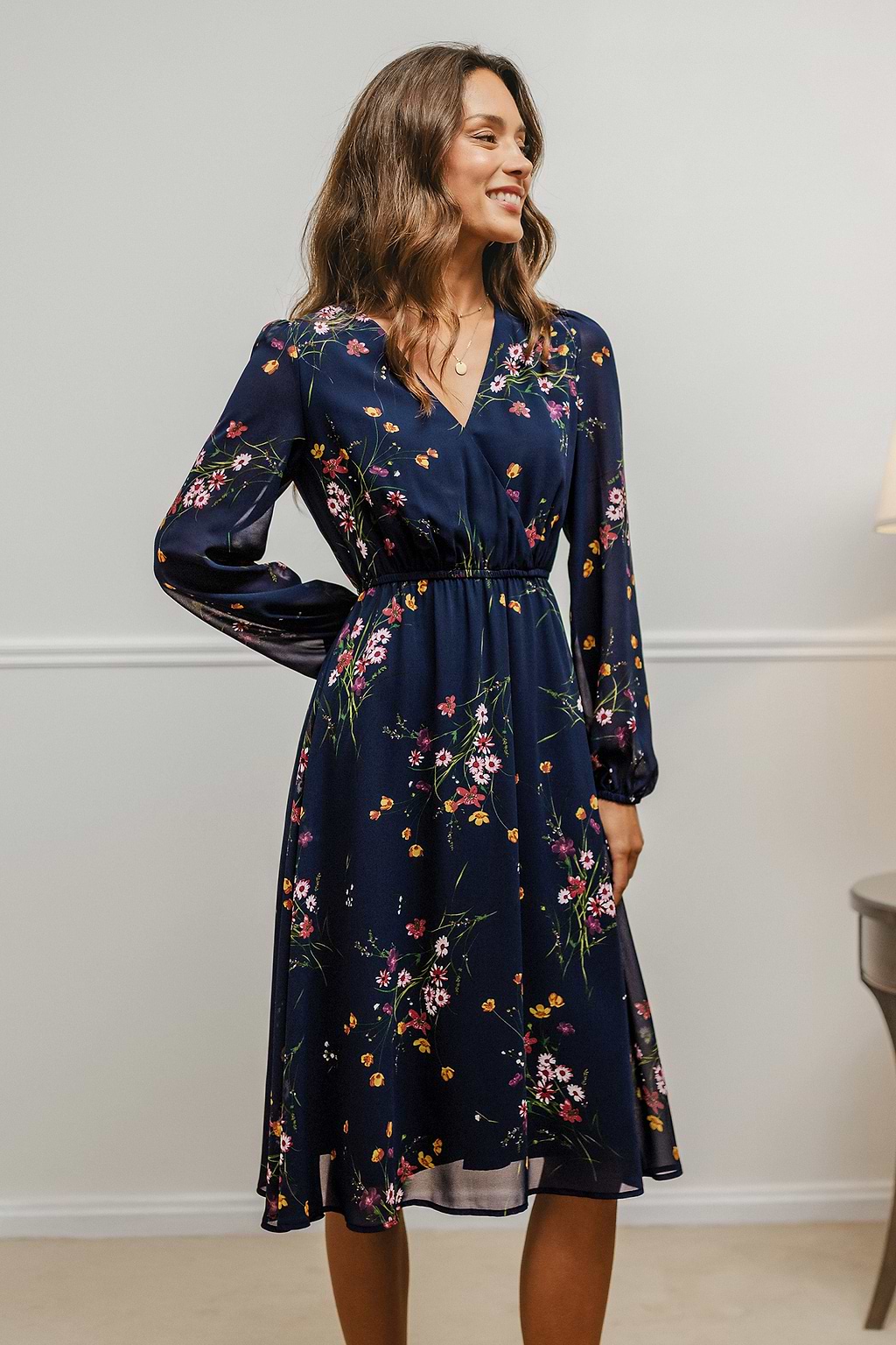 Born to Wander Floral Midi Dress