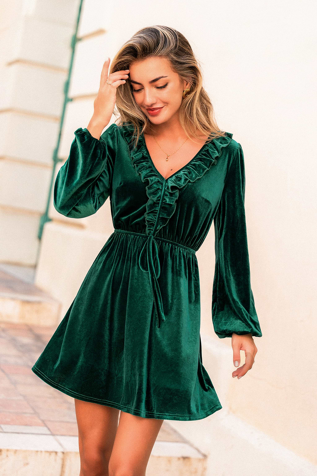 Sukienka mini Velvet Magic Green
