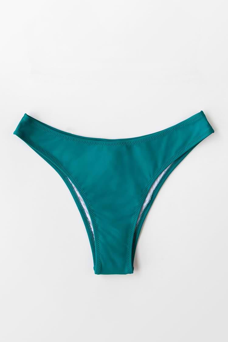 Teal High Cut Cheeky Bikini Bottom