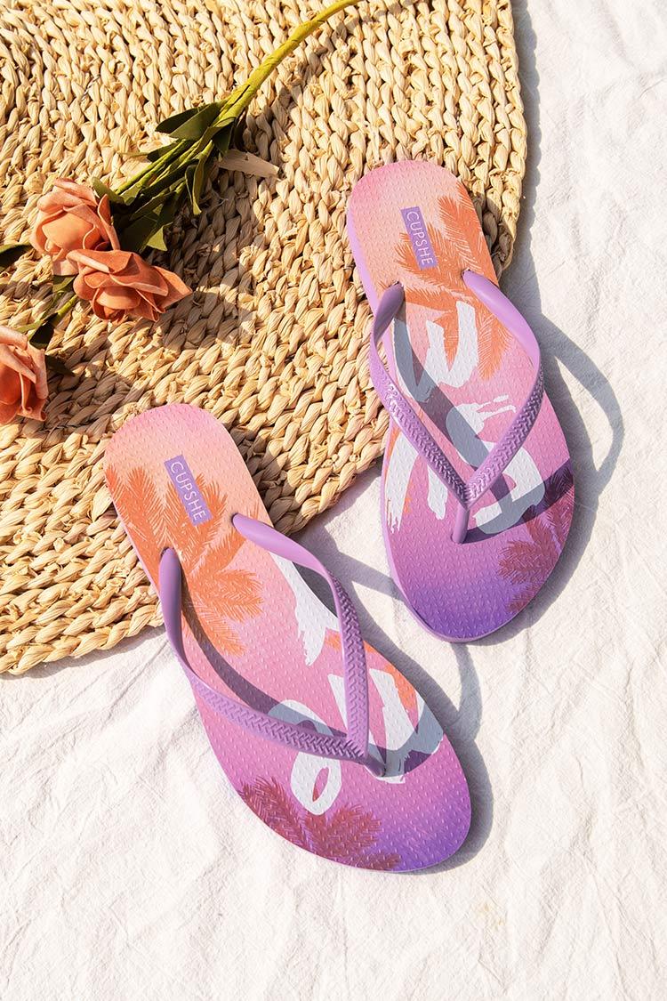 Sunburst Summer Print Flip Flops
