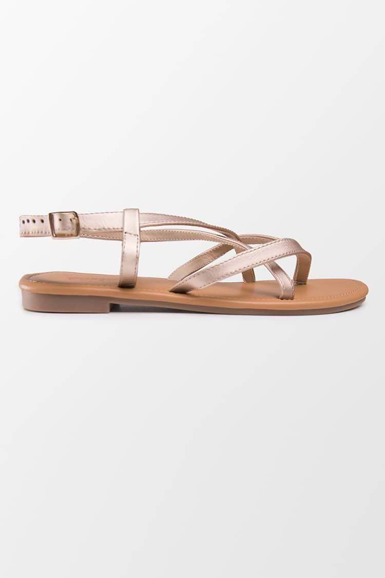 Bari Strappy Criss Cross Toe Post Thong Sandals