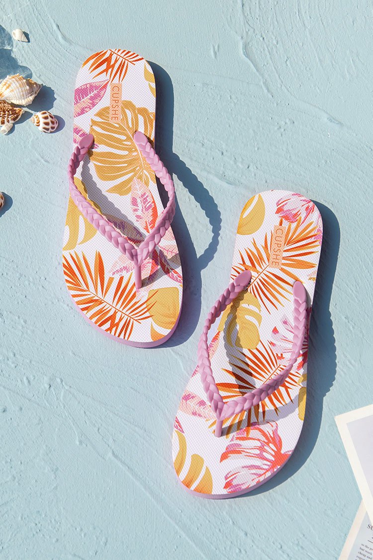 Summer Tropical Flip Flops