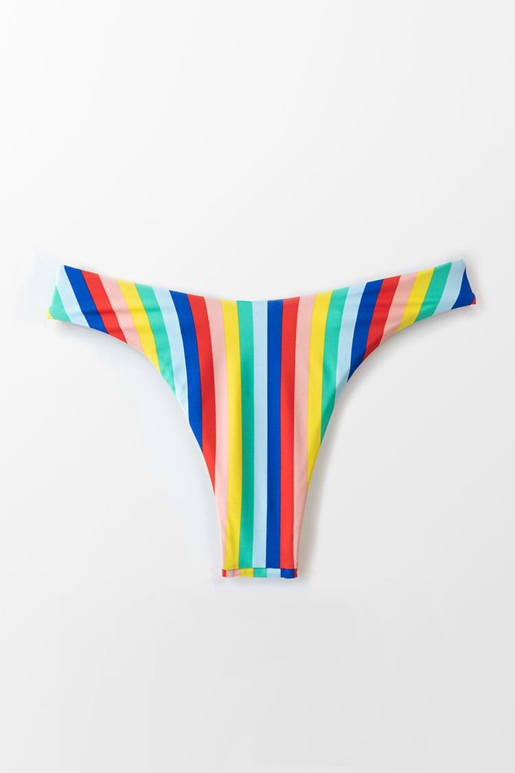Rainbow Knotted High Leg Bikini Bottom