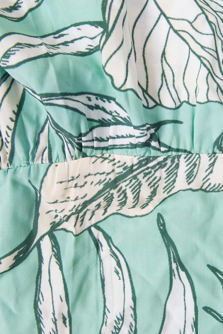 Emmeline Leafy Ruffle Loose Waisted Drawstring Slip Dress