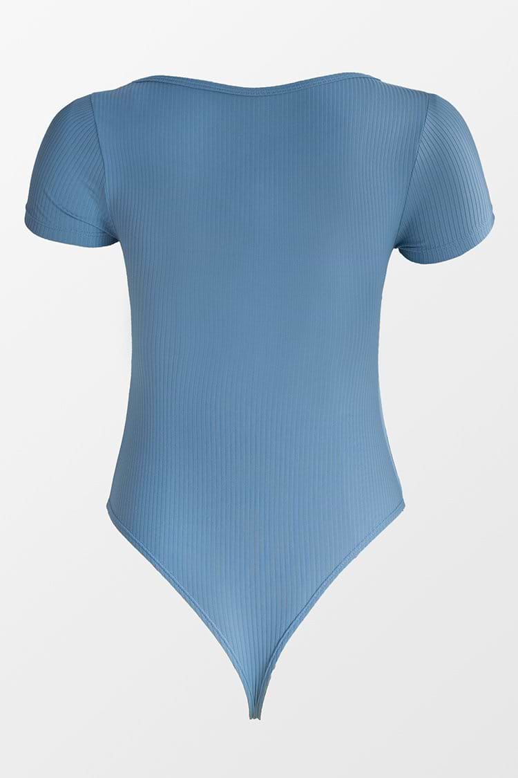 Aylin Rib Asymmetrical Neck Bodysuit
