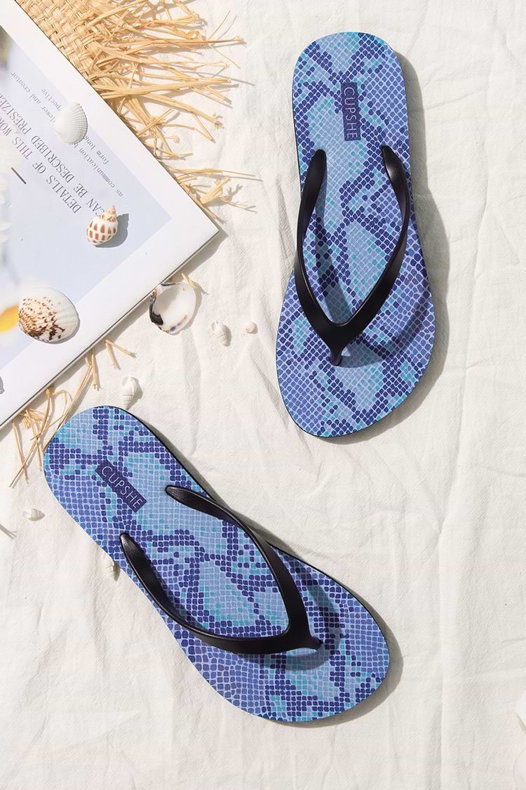 Electric Bite Snakeskin Flip Flops
