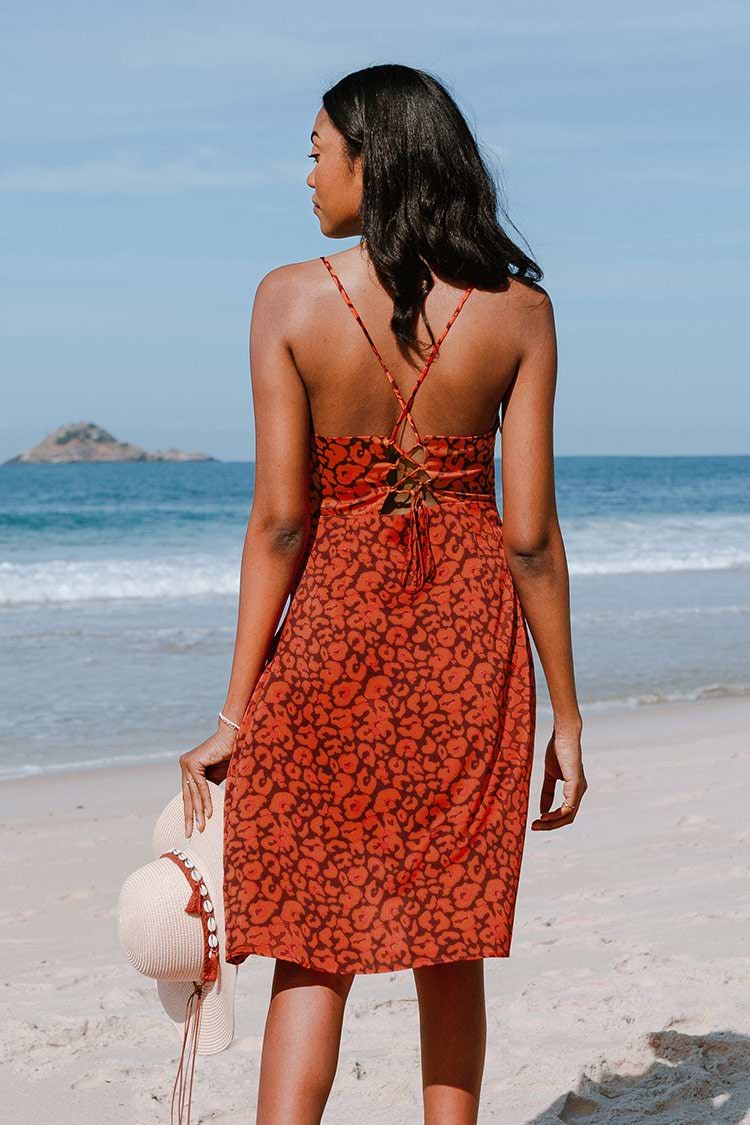 Camryn Lace Up Back Slip Dress